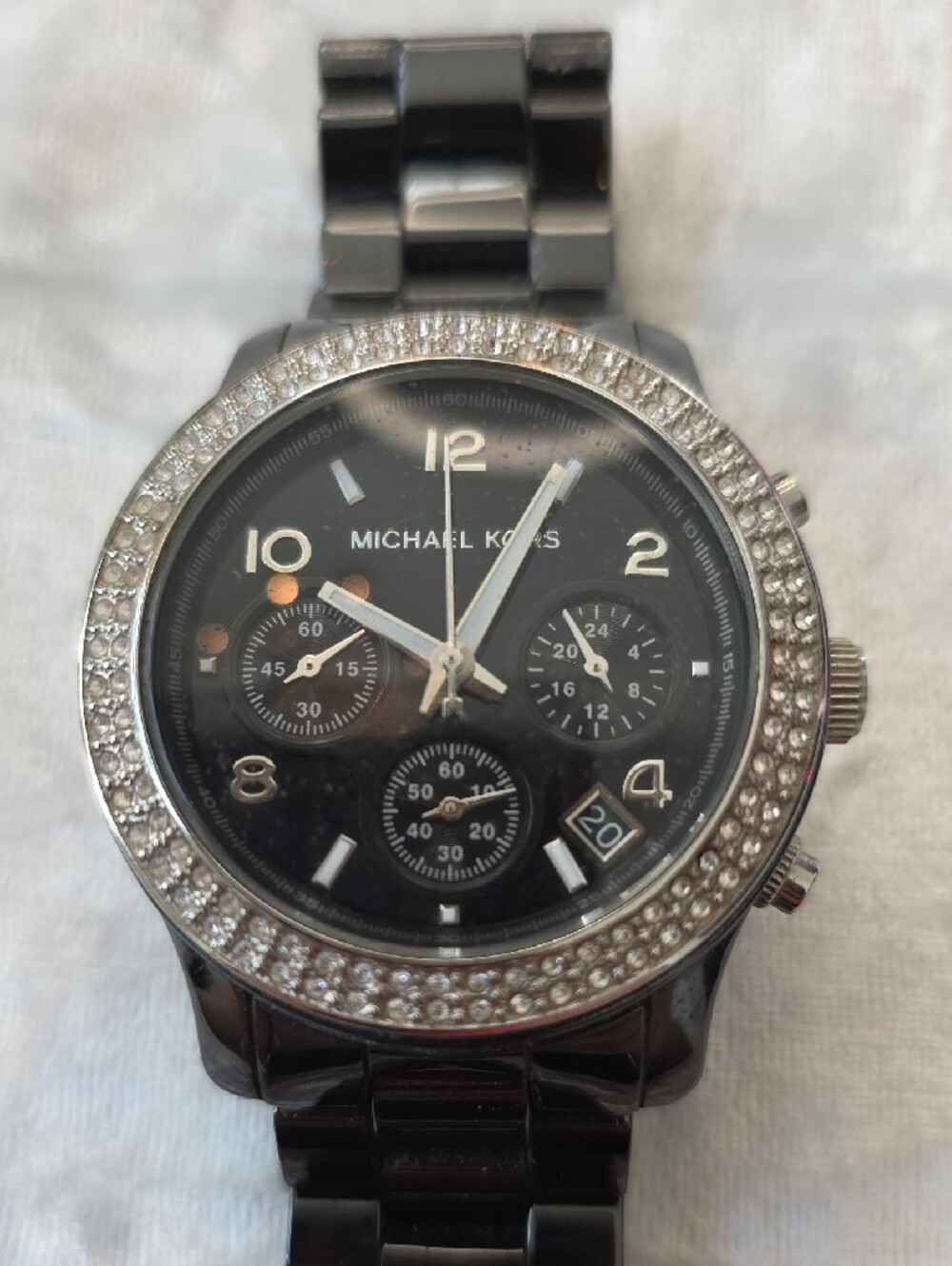 Michael Kors MK5190 Black Crystal-Bezel Chronograph Watch - Picture 2 of 10